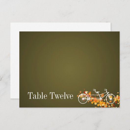 Schriftliche Platzkarte Whimsical Brown Doppelrad Postkarte (Vorne/Hinten)