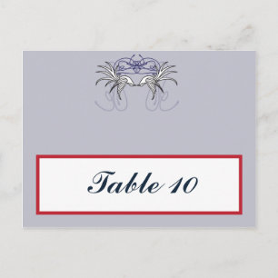 Schriftliche Platzkarte White Doves Red Blue BG Gr Postkarte