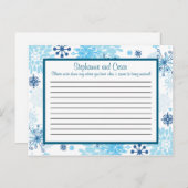 Schriftliche Ratenkarte Blauer Baum / Schneeflocke Hinweiskarte (Vorne/Hinten)