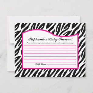 Schriftliche Ratenkarte Hot Pink Zebra Animal Prin Hinweiskarte