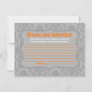 Schriftliche Ratenkarte Moderne Grau Damask Spitze Hinweiskarte