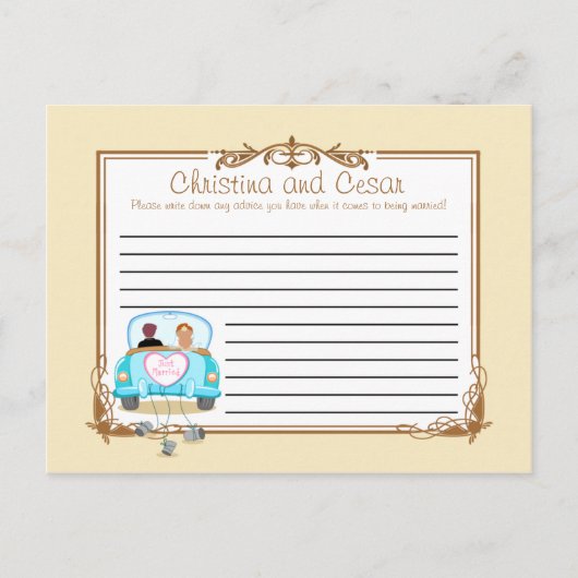 Schriftliche Ratenkarte nur Verheirateten Paar got Hinweiskarte (Vorderseite)