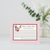 Schriftliche Ratenkarte Rosa Ladybug Hinweiskarte (Stehend Vorderseite)