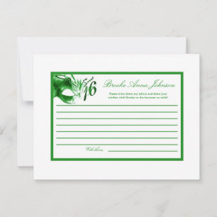 Schriftliche Ratenkarte Sweet 16 Green Hinweiskarte