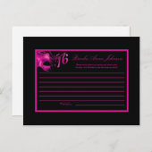 Schriftliche Ratenkarte Sweet 16 Hot Pink Black Pa Postkarte (Vorne/Hinten)