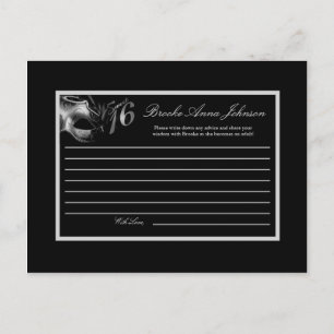 Schriftliche Ratenkarte Sweet 16 Silver Black Hinweiskarte