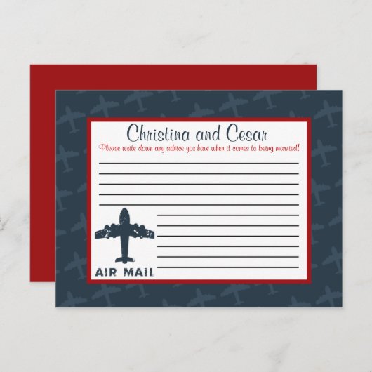 Schriftliche Ratschläge Flugkarte Flug Blau/Rot Fl Hinweiskarte (Vorne/Hinten)