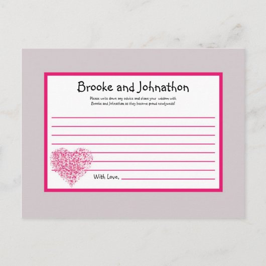 Schriftliche Ratschläge Karte Rosa Blumenblätter B (Vorderseite)