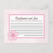 Schriftliche Ratschläge Karte Rosa Kirschblütenblü (Vorderseite)