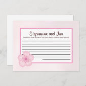 Schriftliche Ratschläge Karte Rosa Kirschblütenblü (Vorne/Hinten)