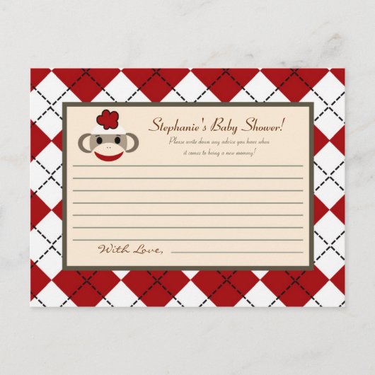 Schriftliche Ratschläge Karte Rote Socke-Affe-Raut (Vorderseite)