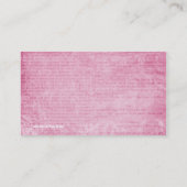 Schriftliche Wörter Visitenkarte (Rückseite)