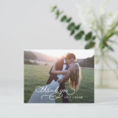 Schriftlichen Dank Hochzeit Danke Postcard Postkarte (Stehend Vorderseite)