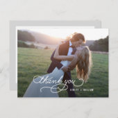 Schriftlichen Dank Hochzeit Danke Postcard Postkarte (Vorne/Hinten)