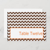 Schriftlicher Platz, braun, orange Zickzack Name Postkarte (Vorne/Hinten)