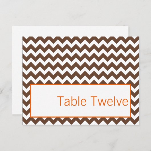 Schriftlicher Platz, braun, orange Zickzack Name Postkarte (Vorne/Hinten)
