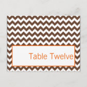 Schriftlicher Platz, braun, orange Zickzack Name Postkarte (Vorderseite)