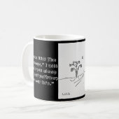 Schriftmäßige Kaffee-Tasse Kaffeetasse (Vorderseite Links)