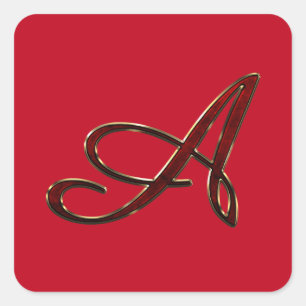 Schriftmonogramm A Quadratischer Aufkleber