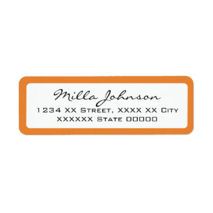 Schriftname mit orangefarbenem Rand