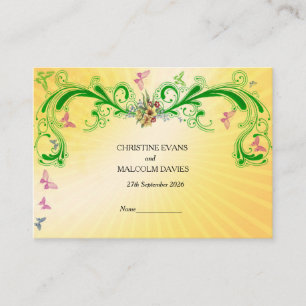 Schriftrollen und Schmetterlinge Platzkarte