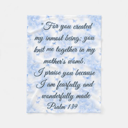 Schrifts-Decke Fleecedecke (Vorderseite)