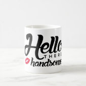 Schrifts-hallo dort hübsches rotes Lippengetränk Kaffeetasse (Mittel)