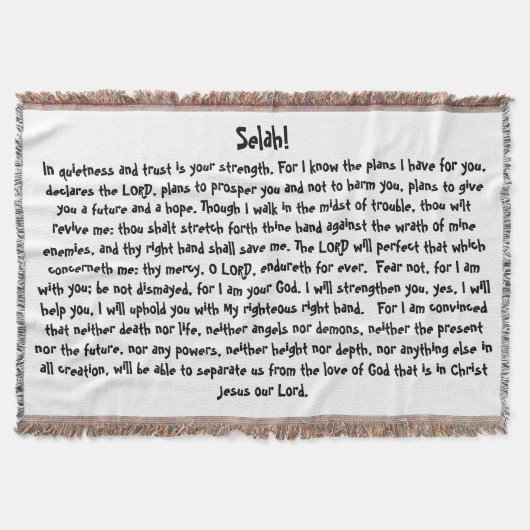 Schrifts-Versprechen der Gott-Komfort-Wurfs-Decke Decke (Vorderseite)