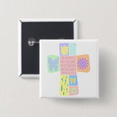 Schriftsquerknopf Button (Vorne & Hinten)