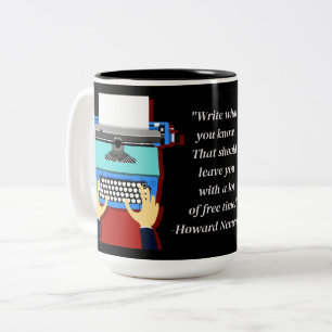 Schriftsteller-Angebot Retro Schreibmaschine Zweifarbige Tasse