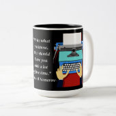Schriftsteller-Angebot Retro Schreibmaschine Zweifarbige Tasse (VorderseiteRechts)