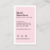 Schriftsteller, Autoren und Autoren von hellen und Visitenkarte (Rückseite)