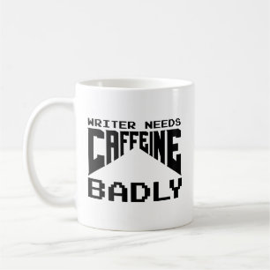 Schriftsteller braucht dringend Koffein Kaffeetass Kaffeetasse
