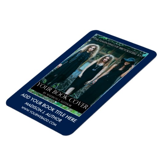 Schriftsteller Buch-Abdeckung Blau oder Auswahl Fa Magnet (Linke Seite)