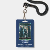 Schriftsteller Buchabdeckung - Blau oder Auswahl Ausweis (Vorderseite mit Lanyard)