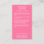 Schriftsteller Buchabdeckung Rosa oder Kick Farbe Visitenkarte (Rückseite)