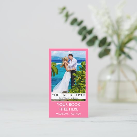 Schriftsteller Buchabdeckung Rosa oder Kick Farbe Visitenkarte (Stehend Vorderseite)