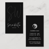 Schriftsteller Cursive Monogram Visitenkarte (Vorne/Hinten)