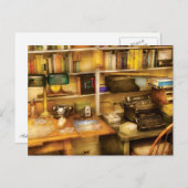 Schriftsteller - Der Schreibtisch eines Schriftste Postkarte (Vorne/Hinten)