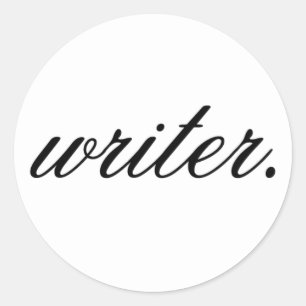 Schriftsteller. (extravagant, weiß auf schwarz) - runder aufkleber