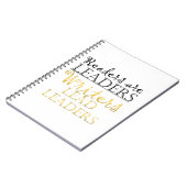 Schriftsteller führen das führende Notebook Notizblock (Linke Seite)