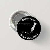 Schriftsteller für Harris Walz Button (Vorne & Hinten)