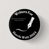 Schriftsteller für Harris Walz Button (Vorderseite)