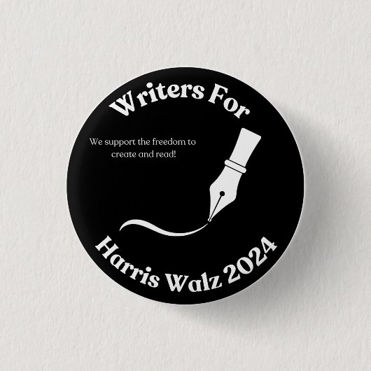 Schriftsteller für Harris Walz Button (Vorderseite)