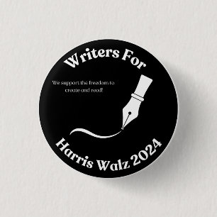 Schriftsteller für Harris Walz Button