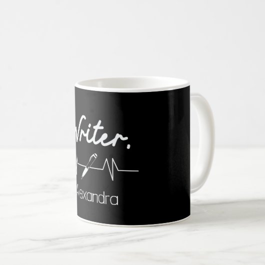 Schriftsteller Heartbeat Kaffeetasse (VorderseiteRechts)