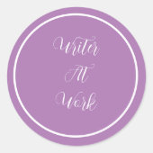 Schriftsteller Lila Runder Aufkleber (Vorderseite)
