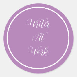 Schriftsteller Lila Runder Aufkleber