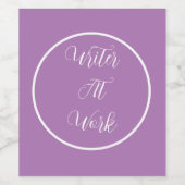 Schriftsteller Lila Weinetikett (Einzelnes Label)