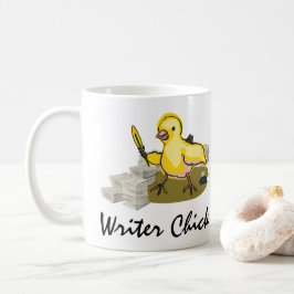 Schriftsteller mit Papier, Feder und Tinte Kaffeetasse